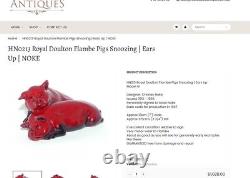 Royal Doulton Flambe Pig Sleeping On Its Side 1920s -Very rare