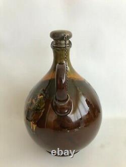 Royal Doulton Kingsware Golf Golfing Whiskey Bottle Jug Flask Silver VERY RARE