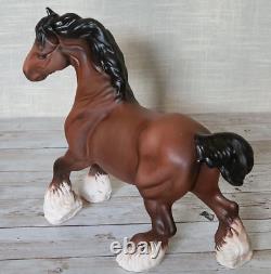 Royal Doulton Matt Bay Brown Cantering Shire Horse Vintage Very Rare Model DA45