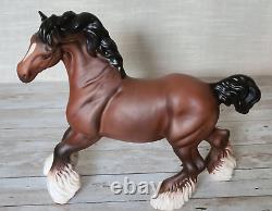 Royal Doulton Matt Bay Brown Cantering Shire Horse Vintage Very Rare Model DA45