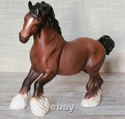 Royal Doulton Matt Bay Brown Cantering Shire Horse Vintage Very Rare Model DA45