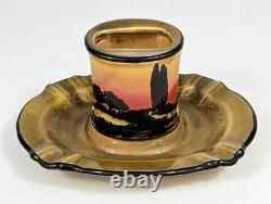 Royal Doulton Poplars Sunset Ashtray Matchbox Holder 1910s Very Rare England