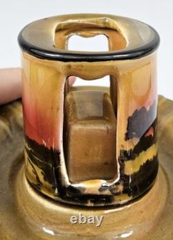 Royal Doulton Poplars Sunset Ashtray Matchbox Holder 1910s Very Rare England Royal Doulton Poplars Sunset Ashtray Matchbox Holder 1910s Very Rare England