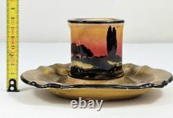 Royal Doulton Poplars Sunset Ashtray Matchbox Holder 1910s Very Rare England