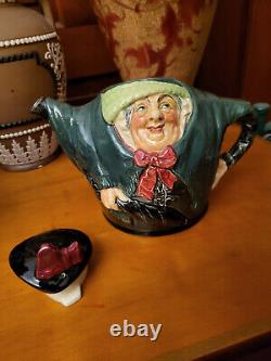 Royal Doulton Sairy Gamp Character Toby Teapot C. 1939 Very Rare Lovely Detail