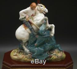 Royal Doulton St George Slaying Dragon Hn 2051 Lamp 28 Very Rare Vintage