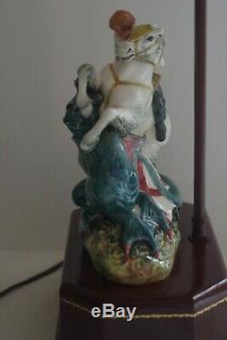 Royal Doulton St George Slaying Dragon Hn 2051 Lamp 28 Very Rare Vintage