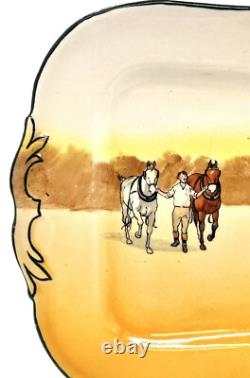 Royal Doulton Very Rare Coaching Day Large Sandwich Plate -England c. 1905