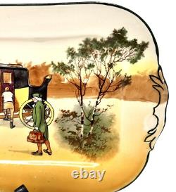 Royal Doulton Very Rare Coaching Day Large Sandwich Plate -England c. 1905