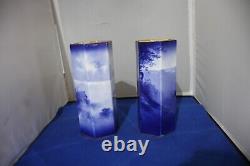 Royal Doulton Vintage Very Rare Blue Childrens Series Vases Lot Of 2