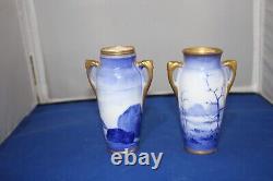 Royal Doulton Vintage Very Rare Lot Of 2 Blue Childrens Series Vases