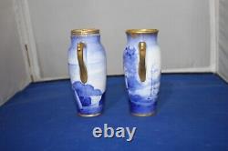 Royal Doulton Vintage Very Rare Lot Of 2 Blue Childrens Series Vases