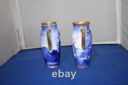 Royal Doulton Vintage Very Rare Lot Of 2 Blue Childrens Series Vases