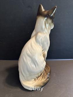 Royal Dux Very Rare Siamese Cat 1930's Fireside Model 14 Tall MINT Condition