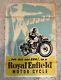 Royal Enfield Motorcycle Poster'Forward into this New Era' 1950s Very Rare
