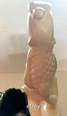 Royal Haeger MERMAID HUGGING FISH Porcelain 19.5 VERY RARE 50s TV Lamp #6067