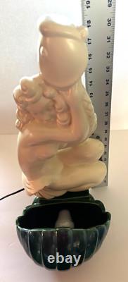 Royal Haeger MERMAID HUGGING FISH Porcelain 19.5 VERY RARE 50s TV Lamp #6067