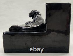 Royal Haeger R638-L Black Panther Cat Planter Bookend Vintage Very Rare Find