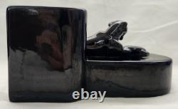Royal Haeger R638-L Black Panther Cat Planter Bookend Vintage Very Rare Find