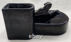 Royal Haeger R638-L Black Panther Cat Planter Bookend Vintage Very Rare Find