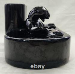 Royal Haeger R638-L Black Panther Cat Planter Bookend Vintage Very Rare Find