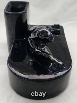 Royal Haeger R638-L Black Panther Cat Planter Bookend Vintage Very Rare Find