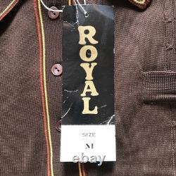 Royal Mid Century Brown Polo Top Size Medium New Old Stock. (Very Rare) Taiwan
