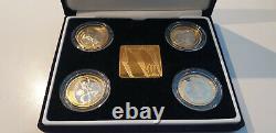 Royal Mint 2002 UK Commonwealth Games Silver Proof set, Gold plated. Very Rare