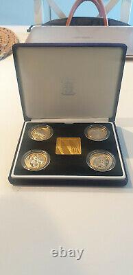 Royal Mint 2002 UK Commonwealth Games Silver Proof set, Gold plated. Very Rare