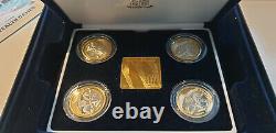 Royal Mint 2002 UK Commonwealth Games Silver Proof set, Gold plated. Very Rare