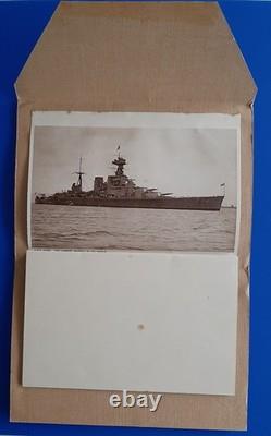 Royal Navy HMS HOOD, Souvenir Letter Card, very old and rare, signs of aging