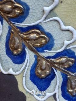 Royal Satsuma Large Gold gilded birds moriage mid 19th. C. Very rare piece