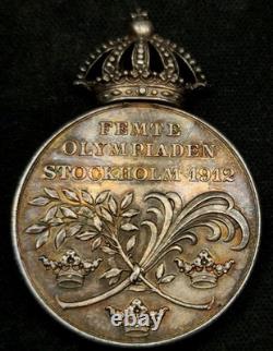 Royal Siver Medal 1912 bust Of King Gustav V Sweden Kingdom Silver Very Rare