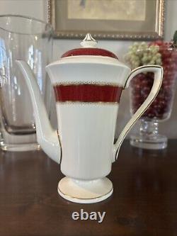 Royal Worcester Belvoir Red Coffee Pot Very Rare Beautiful Most Excellent Look