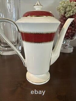 Royal Worcester Belvoir Red Coffee Pot Very Rare Beautiful Most Excellent Look