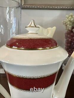 Royal Worcester Belvoir Red Coffee Pot Very Rare Beautiful Most Excellent Look