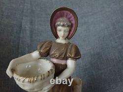 Royal Worcester Figurine 1883 GIRL WITH BASKET JAMES HADLEY VERY OLD & RARE