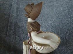 Royal Worcester Figurine 1883 GIRL WITH BASKET JAMES HADLEY VERY OLD & RARE