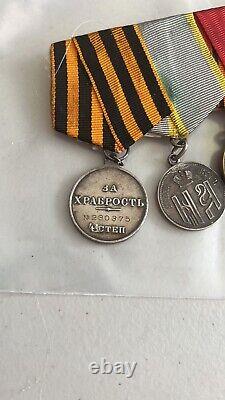 Russian Imperial Set Of 5 Medals Original Persian Medal Very Rare