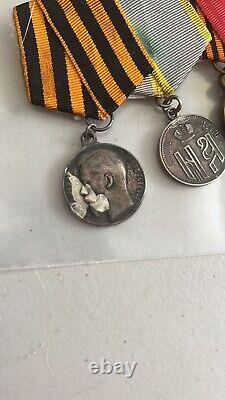 Russian Imperial Set Of 5 Medals Original Persian Medal Very Rare