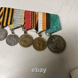 Russian Imperial Set Of 5 Medals Original Persian Medal Very Rare