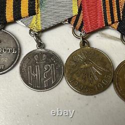 Russian Imperial Set Of 5 Medals Original Persian Medal Very Rare