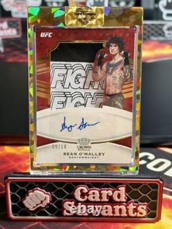 SEAN O'MALLEY AUTO RARE PATCH FIGHTER WORN #d /10 2021 PANINI CROWN ROYALE UFC