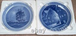 Set Of 10 Antique Royal Copenhagen Christmas Plates 1920-1929 Very Rare Set
