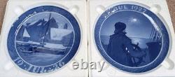 Set Of 10 Antique Royal Copenhagen Christmas Plates 1920-1929 Very Rare Set