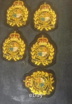 Set Of 5 Polo Ralph Lauren Royal Crown Crest 3d Embroidered Patch Very Rare