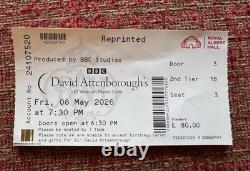 Sir David Attenborough Royal Albert Hall 100 Birthday Ticket Very Rare