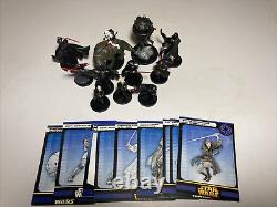 Star Wars Miniatures Imperial Lot Of 199 With Cards Very Rare Darth Vader Anakin