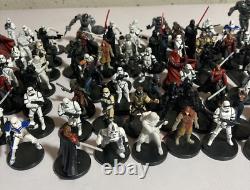 Star Wars Miniatures Imperial Lot Of 199 With Cards Very Rare Darth Vader Anakin