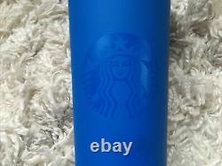 Starbucks Royal Cobalt Blue Matte Soft Touch Venti 24oz Tumbler Very Rare